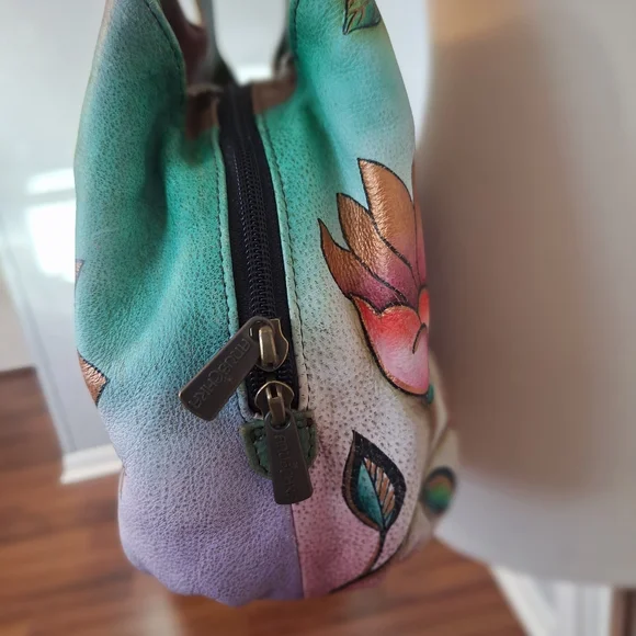 Authentic anuschka hand painted signed leather purse bag - Picture 4 of 10